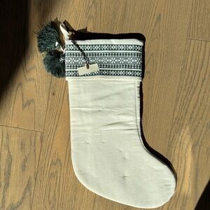 Hearth & Hand Cream and Black Holiday Stocking